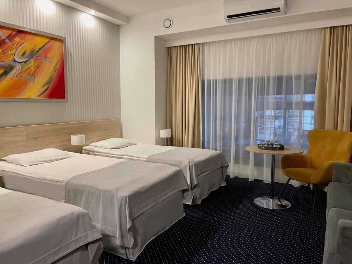 Double Room internal view non-opening window indoor pool view
